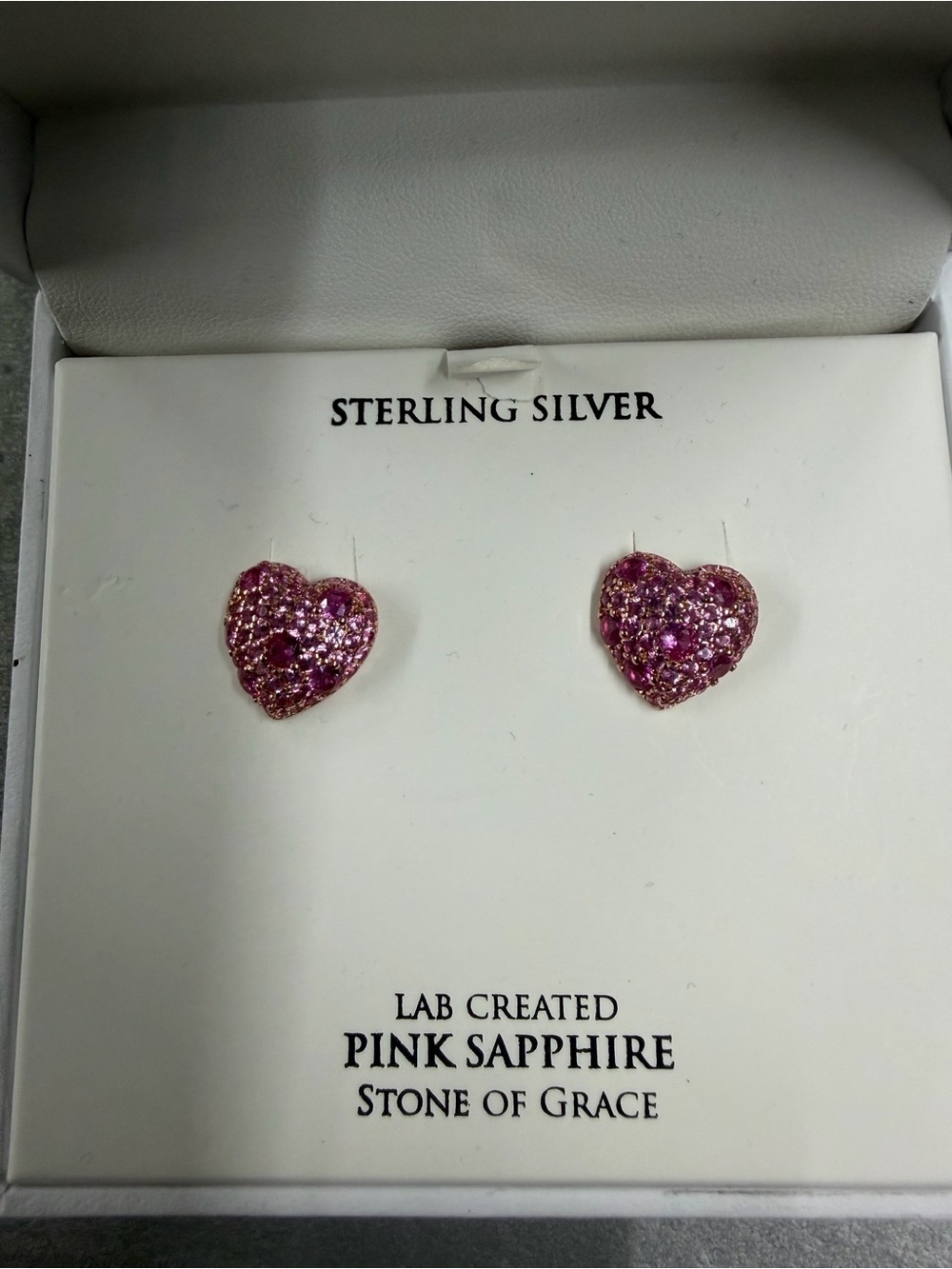 Macy's Sterling Silver Pink Heart Stud Earrings